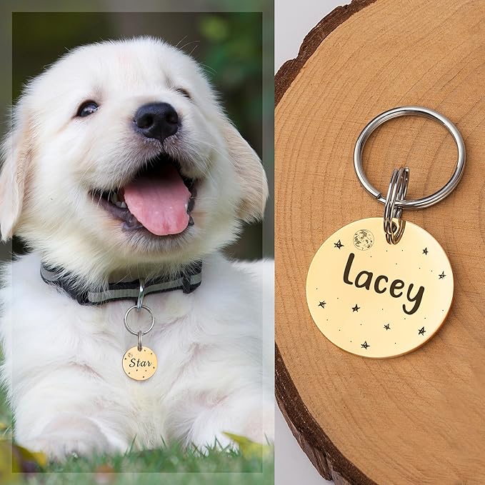 Anavia Small Size Dog Cat ID Tags, Small/XS Personalized Color Plated Stainless - Image 3