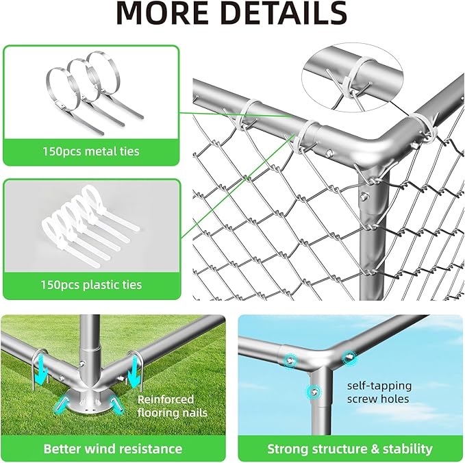 20'x10' Large Outdoor Dog Kennel, Heavy Duty Dog Enclosure - Image 5