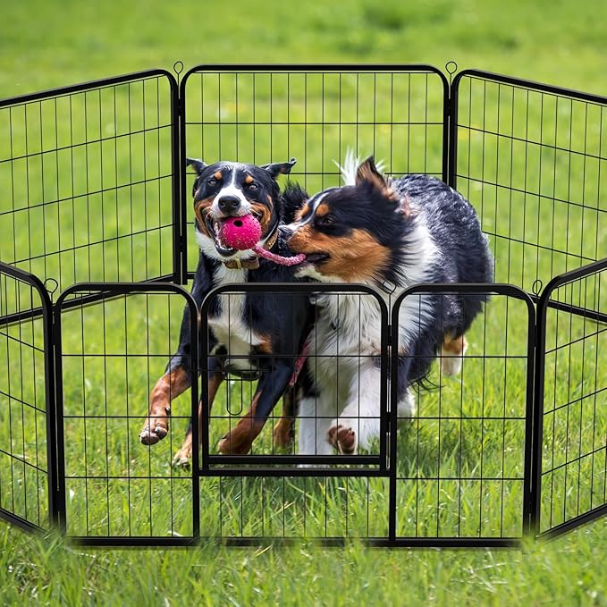 NEWBULIG Dog Playpen 8 Panels 24" Height Foldable Heavy Duty Metal Dog Exercise - Image 7