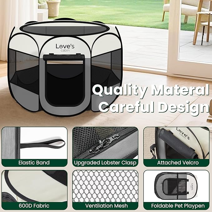 Love's cabin Pet Puppy Dog Playpen, Small Dog Tent Crates Cage Indoor/Outdoor - Image 5