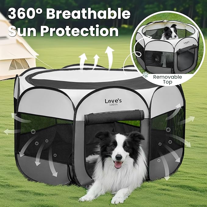 Love's cabin Pet Puppy Dog Playpen, Medium Dog Tent Crates Cage Indoor/Outdoor - Image 9