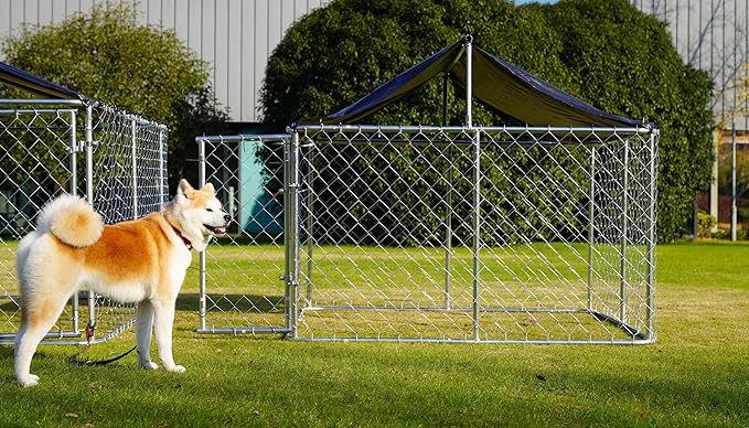 78"x 78" Outdoor Dog Enclosure Heavy Duty Dog Kennel House Mesh Dog Big Cage - Image 6
