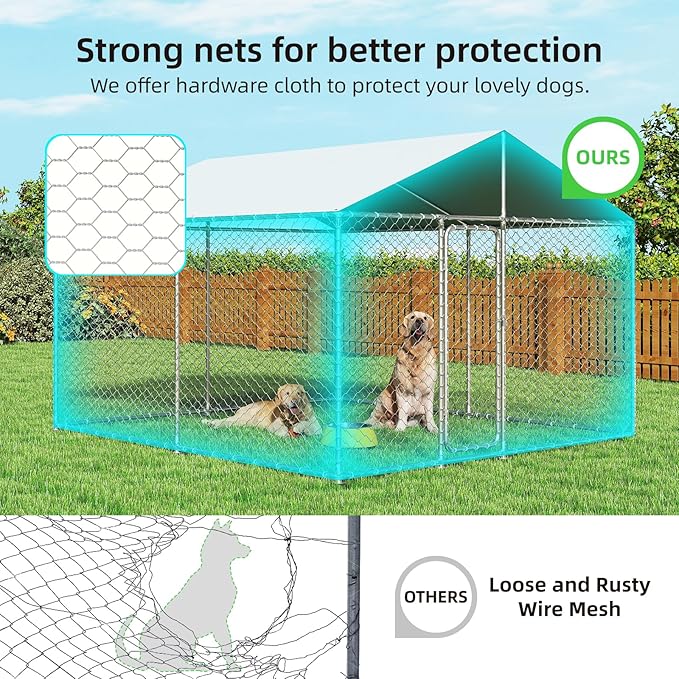 10'x10' Large Outdoor Dog Kennel, Heavy Duty Dog Enclosure - Image 2