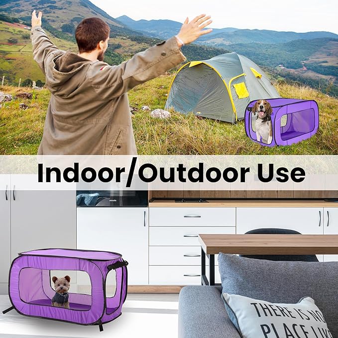 Beatrice Home Fashions Portable, Collapsible, Pop Up Kennel Travel Cat and Dog - Image 8