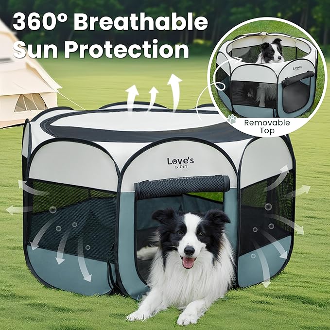 Love's cabin Pet Puppy Dog Playpen, Large Dog Tent Crates Cage Indoor/Outdoor - Image 9