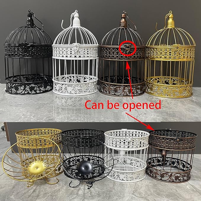 Round Birdcages Vintage Decorative Iron Bird cage Wedding Decor Flower cage - Image 3