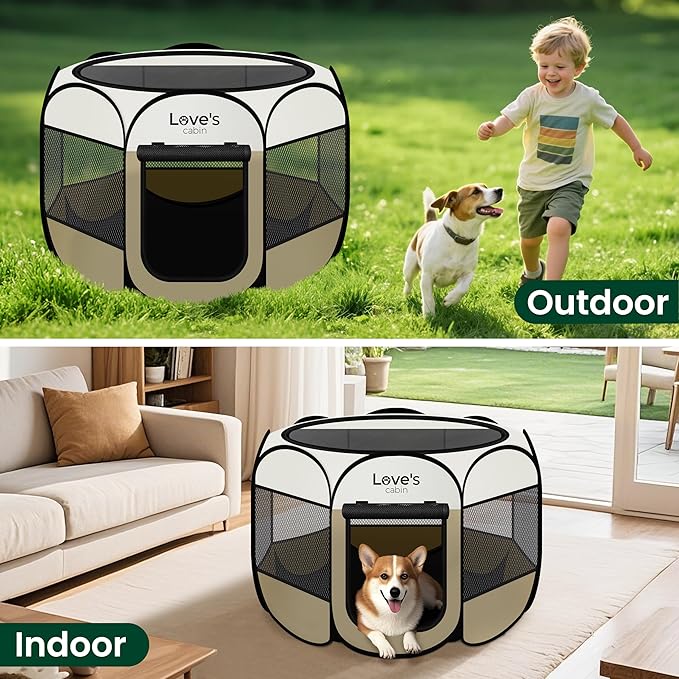 Love's cabin Pet Puppy Dog Playpen, Small Dog Tent Crates Cage Indoor/Outdoor - Image 7