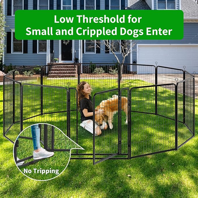 Dog Playpen Outdoor Extra Wide 16 Piece Panels Heavy Duty Dog Fence 40" Height - Image 2