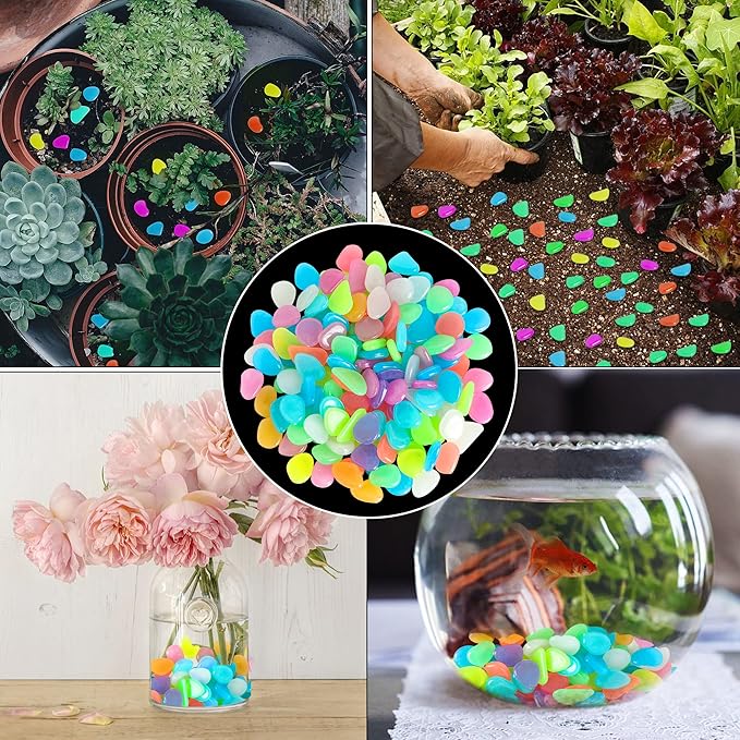 150 PCS Luminous Stones – Mixed Color Glow Rocks Decorations DIY Decorative - Image 5