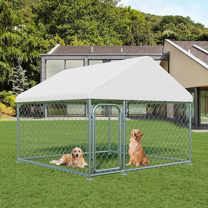LotFun Large Outdoor Dog Kennel, 6.6 x 6.6 FT Heavy Duty Dog Enclosure - Image 8