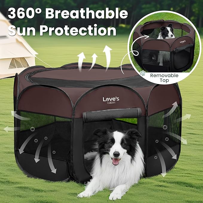 Love's cabin Pet Puppy Dog Playpen, Small Dog Tent Crates Cage Indoor/Outdoor - Image 9