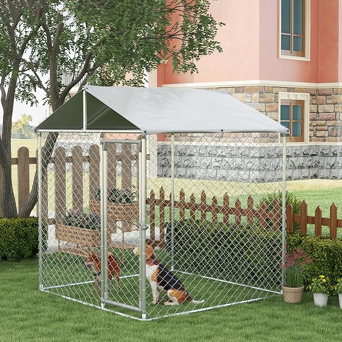 PawHut Outdoor Dog Kennel, Heavy Duty Dog Run Outdoor Fence - Image 2