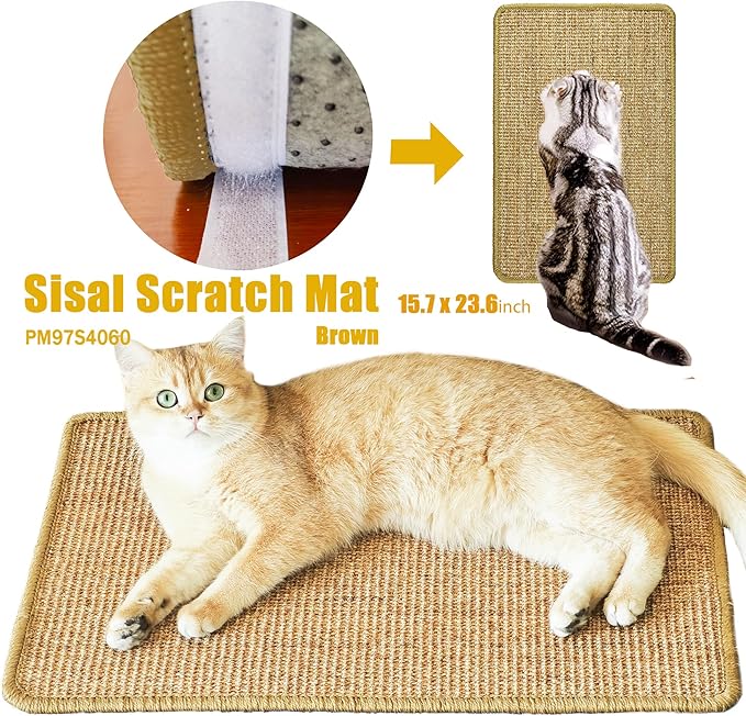 Cat Scratcher Mat, 23.6 x 15.7inch, Natural Sisal Cat Scratchers - Image 4