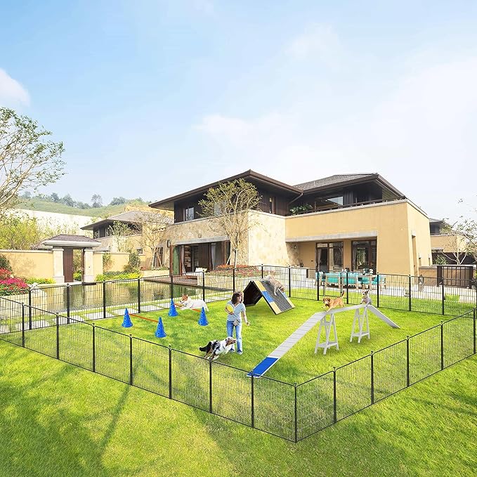 Dog Playpen 32 inch 28 Panels Indoor Outdoor Dog Pen - Image 2